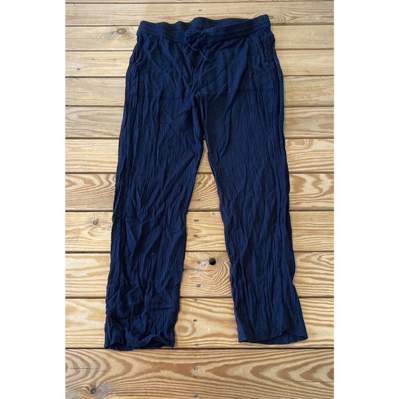 Prana Drawstring Crinkle Pants Size Small Women’s Black - Picture 1 of 8